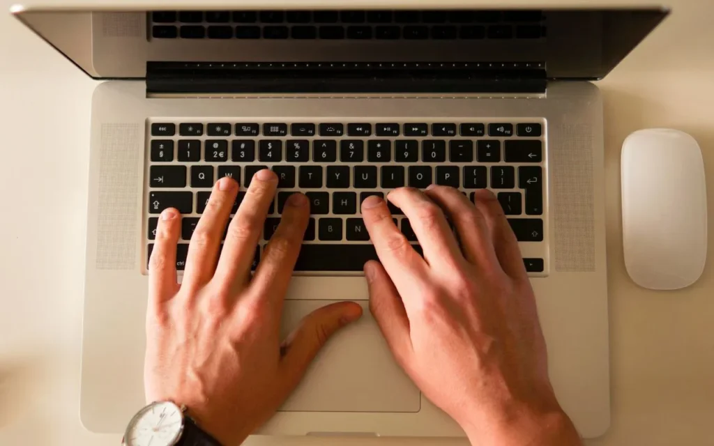 A man working on a Laptop